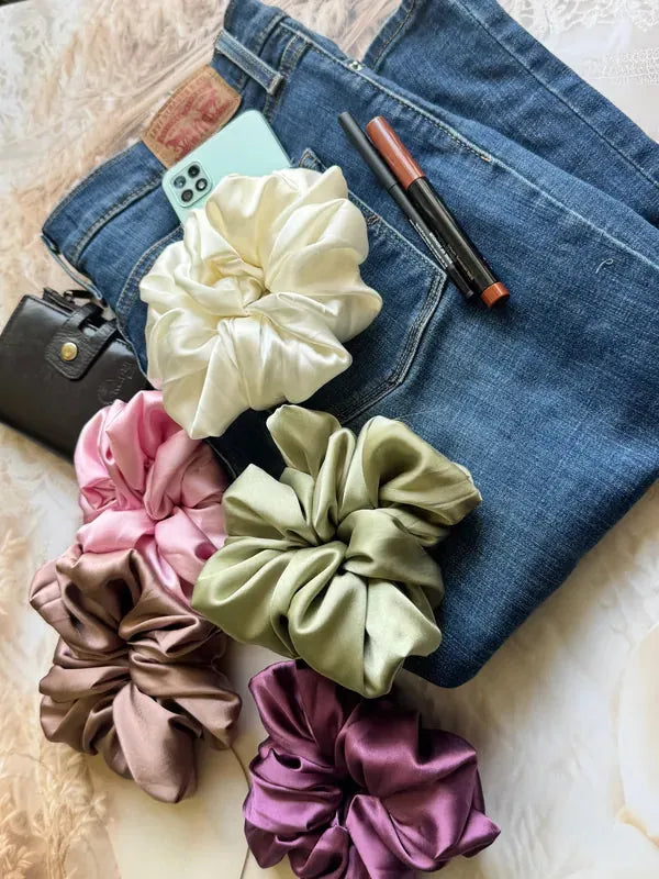 Silky Smooth – Oversized XL Satin Scrunchies