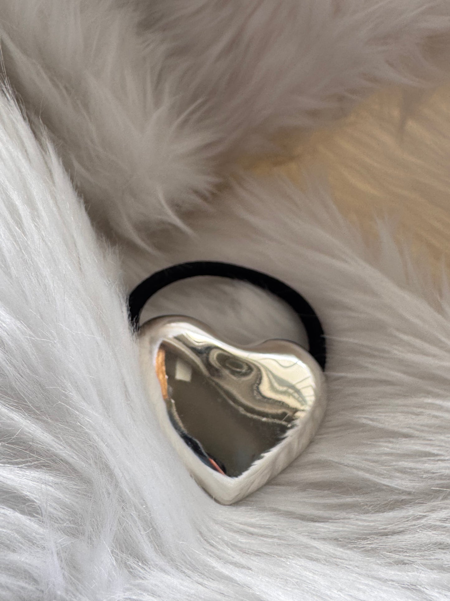 Silver Heart - Metal Rubber band