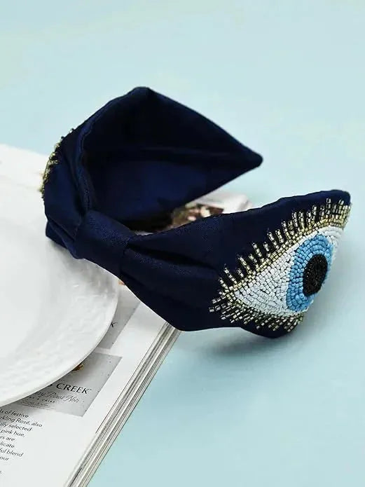Bows and Bags India | Bling On Evil -Designer Handmade Beaded Satin Headband/Hairband | in use | handmade hair accessories In