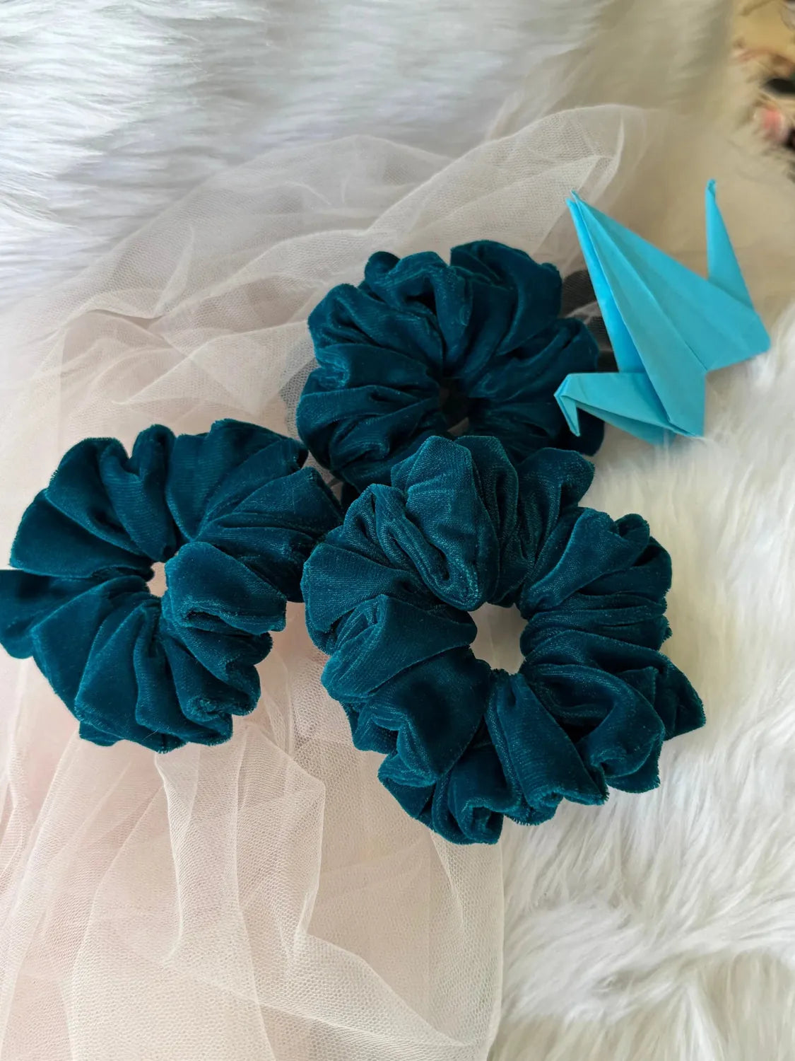 Bows and Bags India | Diva's Night- Luxe Velvet Scrunchie for Elegant Chic Hairstyles | texture closeup | handmade hair acces