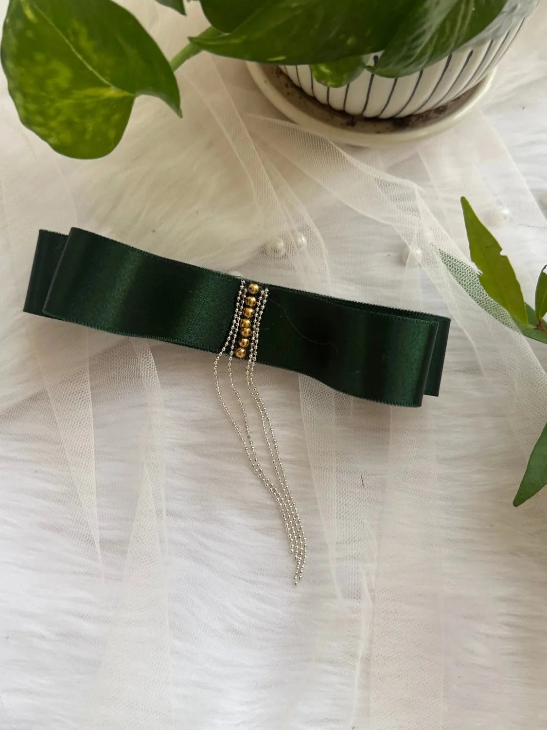Bows and Bags India | Emerald Elf - Hair Clip | packaging | handmade hair accessories India