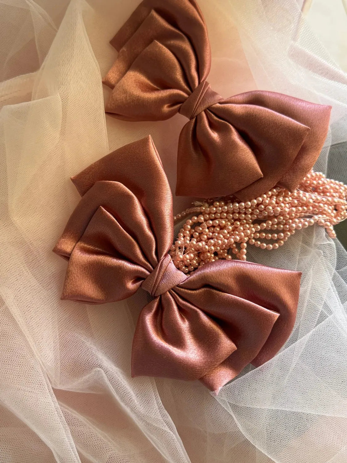 Bows and Bags India | Frozen Orchid - Satin Hair Bow | lifestyle shot | handmade hair accessories India
