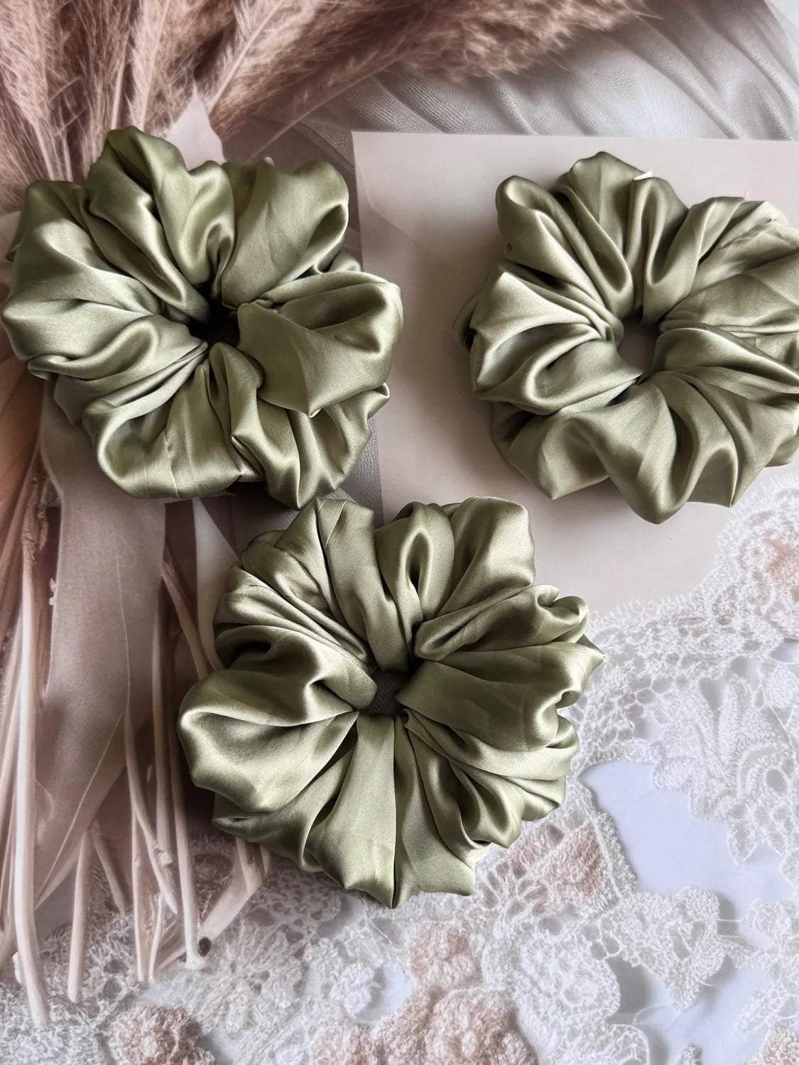 Bows and Bags India | Sage Bloom – Silky Smooth XL Oversized Satin Scrunchie | packaging | handmade hair accessories India
